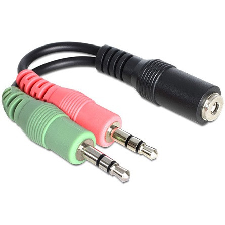 Delock 2db Jack stereo 3,5mm (3pin) -> Jack stereo 3,5mm (4pin) M/F adapter