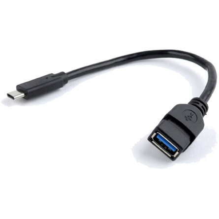 Gembird USB-C -> USB-A 3.0 M/F adapter 0.2m fekete OTG