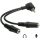 Roline Jack stereo 3,5mm (4pin) -> 2db Jack stereo 3,5mm M/F audio kábel 0.15m fekete