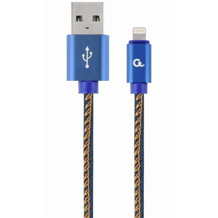 Gembird USB-A 2.0 -> Lightning M/M adatkábel 1m kék farmer Premium