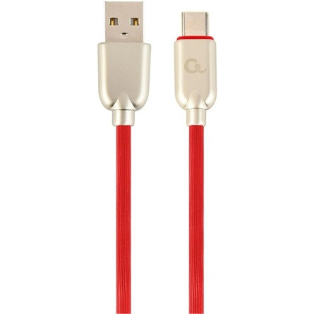 Gembird USB-C -> USB-A 2.0 M/M adatkábel 1m piros Premium rubber