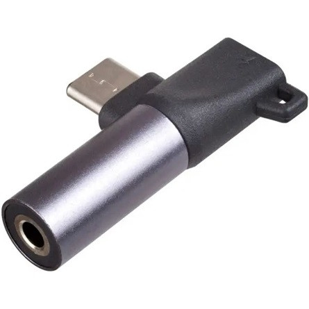Akyga AK-AD-62 USB-C -> Jack stereo 3,5mm (3pin) USB-C M/F adapter szürke