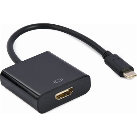 Gembird USB-C -> HDMI 1.4 M/F adapter 0.15m fekete