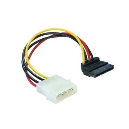 OEM Molex Power 4pin -> SATA Power M/F adapter 90°-os csatlakozó