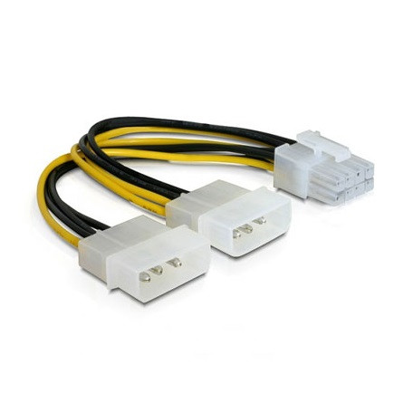 Delock 2db Molex Power 4pin -> Power 8pin PCIe M/F adapter (PCIe)