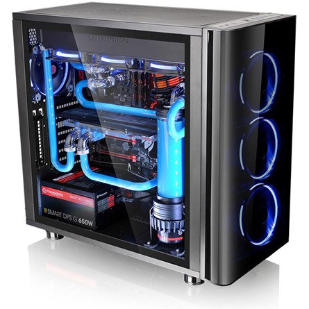 Thermaltake View 31 Tempered Glass Edition táp nélküli ablakos Mid Tower számítógépház fekete