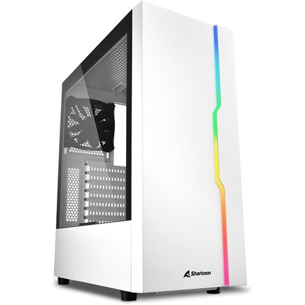 Sharkoon RGB Slider White táp nélküli ablakos Mid Tower számítógépház fehér