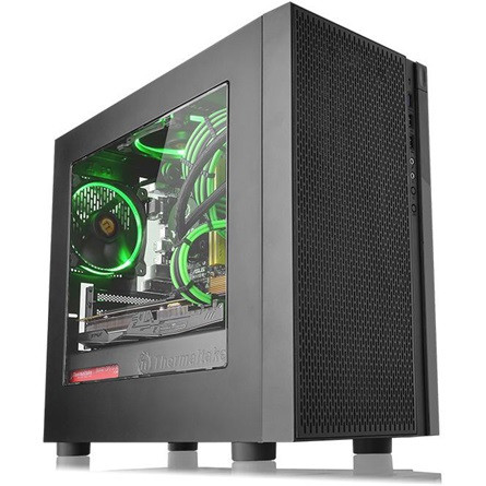 Thermaltake Versa H18 táp nélküli ablakos MT Mini Tower számítógépház fekete (Bontott, sérült csomagolás)