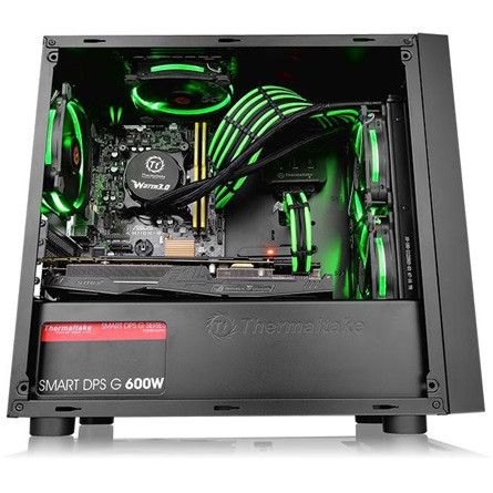 Thermaltake Versa H18 táp nélküli ablakos MT Mini Tower számítógépház fekete (Bontott, sérült csomagolás)