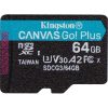 Kingston 64GB Canvas Go! Plus Class10 UHS-I U3 V30 A2 microSDXC memóriakártya Single Pack