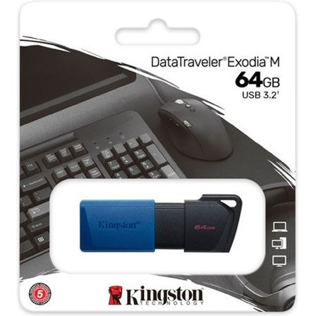 Kingston 64GB DataTraveler Exodia M USB 3.2 Gen 1 pendrive fekete-kék