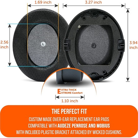 Wicked Cushions Audeze Penrose & Mobius WC FreeZe Cooling Gel gaming fülpárna fekete