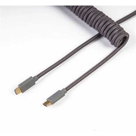 Keychron Coiled Aviator USB-C M/M adatkábel 0.9m szürke (+USB-C - USB-A adapter)