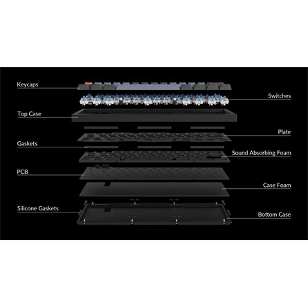 Keychron Q4 Swappable RGB Backlight Knob ISO USB gaming billentyűzet barebone fekete