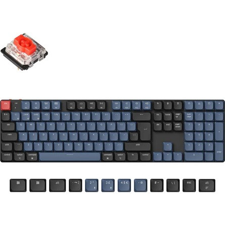 Keychron K5 Pro Bluetooth / USB-C angol Gateron low-profile MX 2.0 Mechanical Red mechanikus billentyűzet fekete-kék