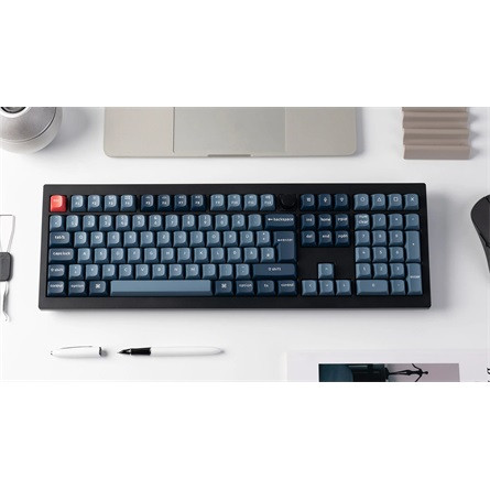 Keychron V6 Max Bluetooth / vezeték nélküli / USB magyar gaming Gateron Jupiter Red mechanikus billentyűzet fekete-szürk