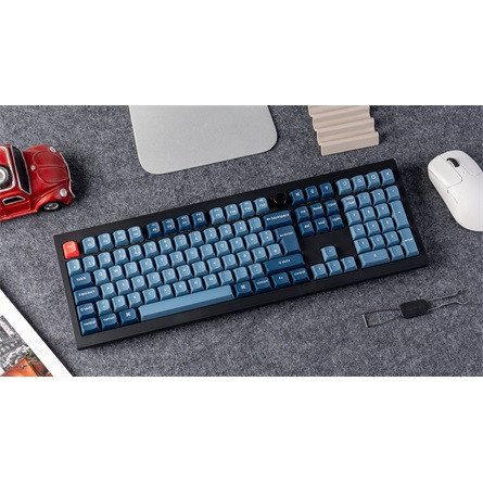 Keychron V6 Max Bluetooth / vezeték nélküli / USB magyar gaming Gateron Jupiter Red mechanikus billentyűzet fekete-szürk