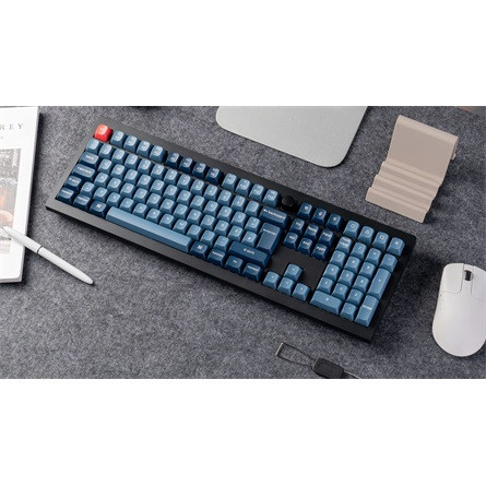Keychron V6 Max Bluetooth / vezeték nélküli / USB magyar gaming Gateron Jupiter Red mechanikus billentyűzet fekete-szürk