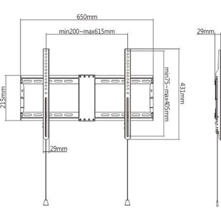 Gembird WM-80F-01 37"-80" monitor TV fali tartó fekete