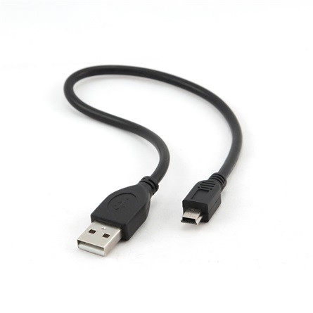 Gembird USB-A 2.0 -> USB-B 2.0 mini 5pin M/M adatkábel 0.3m fekete