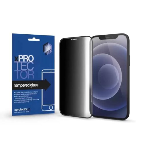 XPRO™ Tempered Glass 0.33 Full 3D Black FG PRIVACY kijelzővédő üveg / üvegfólia Apple iPhone 15 Plus készülékhez