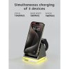 3in1 QI magnetic Crsytal light charger 15W Black