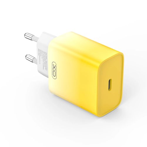 XO fali töltő CE18 PD 30W 1x USB-C sárga / fehér