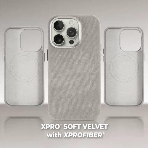 XPRO™ Soft Velvet Magsafe tok Apple iPhone 16 Pro Max készülékhez - Szürke