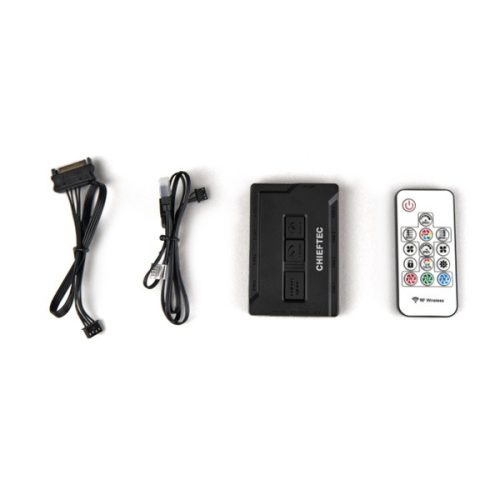 CHIEFTEC Ház Gaming Scorpion 4, ATX, 4x120mm RGB ventilátor, RGB vezérlő, Tápegység nélkül, Edzett Üveg, Fekete