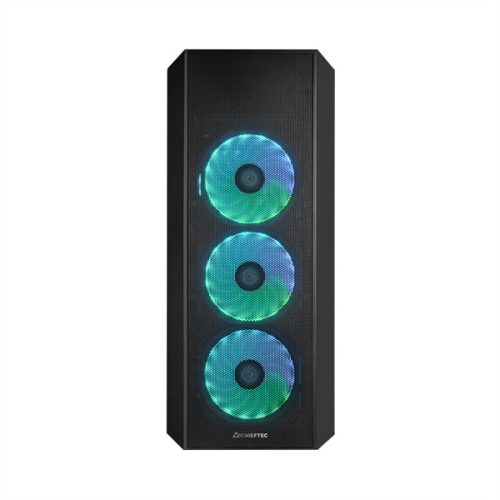 CHIEFTEC Ház Gaming Scorpion 4, ATX, 4x120mm RGB ventilátor, RGB vezérlő, Tápegység nélkül, Edzett Üveg, Fekete