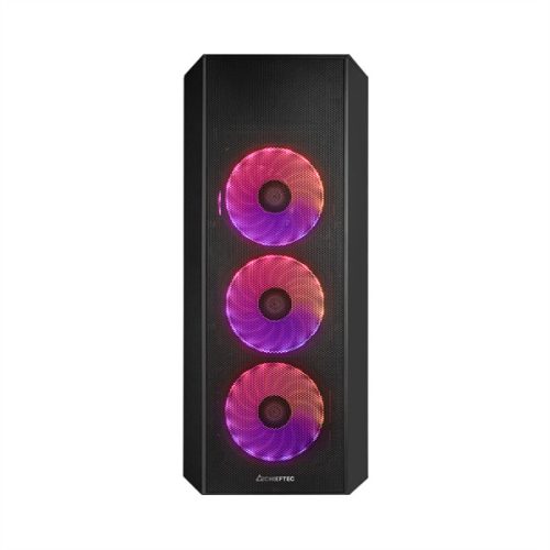 CHIEFTEC Ház Gaming Scorpion 4, ATX, 4x120mm RGB ventilátor, RGB vezérlő, Tápegység nélkül, Edzett Üveg, Fekete