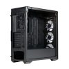 COOLER MASTER Ház Midi ATX MASTERBOX 520 MESH + 3xARGB Ventilátor + ARGB Fan HUB, Tápegység nélkül, Edzett Üveg, fekete