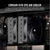 CORSAIR CPU hűtő, A115 Twin Tower, 2 Ventilátoros, LGA1700 támogatással, fekete