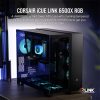 CORSAIR Ház iCUE LINK 6500X RGB, 3x iCUE LINK RX120 RGB Ventilátor, Tápegység nélkül, Edzett Üveg, fekete