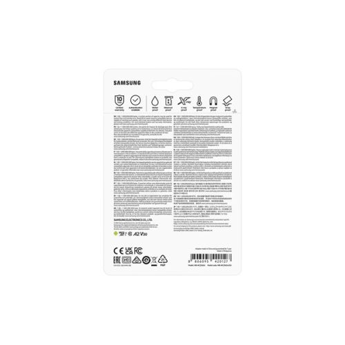 SAMSUNG Memóriakártya, EVO Plus microSD kártya (2021) 256GB, CLASS 10, UHS-1, U3, V30, A2, + Adapter, R160/W