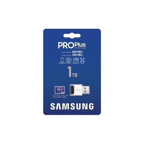 SAMSUNG Memóriakártya, PRO Plus + Reader microSDXC 1TB, CLASS 10, UHS-I, U3, V30, A2, R180/W130