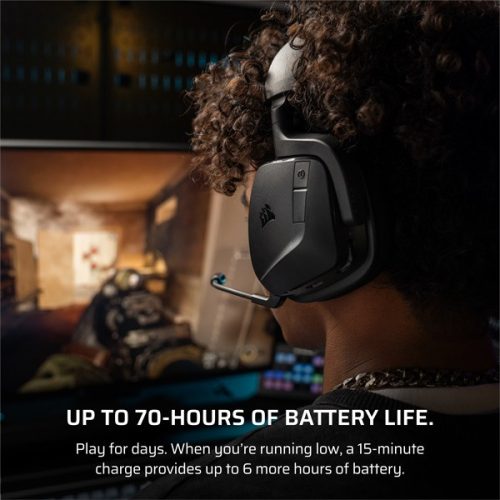 CORSAIR Vezeték Nélküli Headset, VOID v2 Wireless Gaming Headset, Dolby Atmos, carbon