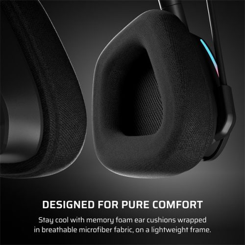 CORSAIR Vezeték Nélküli Headset, VOID v2 Wireless Gaming Headset, Dolby Atmos, carbon