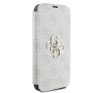 Guess 4G Metal Logo iPhone 16 flip/oldalra nyíló tok, rózsaszín GUBKP16S4GMGPI