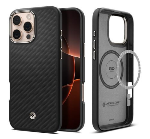 Spigen Enzo Aramid iPhone 16 Pro tok, Black Natural, fekete