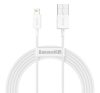 Baseus Superior USB-A - Lightning kábel, 2,4A, 2m, fehér