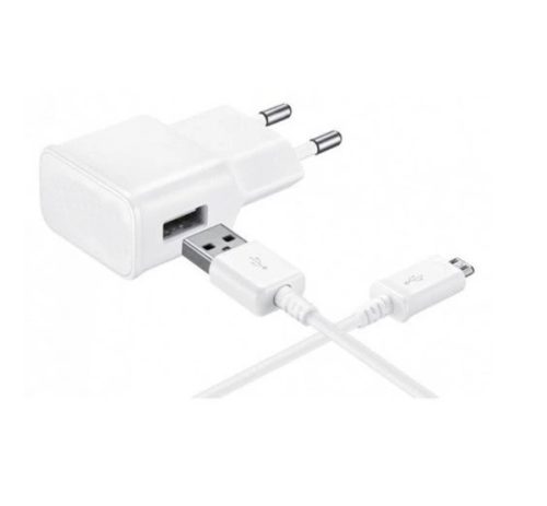 Samsung ETA0U83EWE kompatibilis hálózati töltő adapter USB + ECB-DU4AWE microUSB kábel, fekete, (No logo)