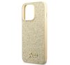 Guess Glitter Flakes Metal Logo Apple iPhone 14 Pro hátlap tok, arany