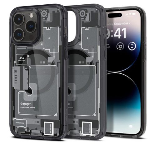 Spigen Ultra Hybrid Apple iPhone 14 Pro Max tok, Magsafe tok, Zero One tok, szürke