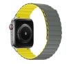 Phoner Rever Apple Watch forgatható mágneses szilikon szíj, 41/40/38mm, S/M, szürke/sárga