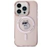 Karl Lagerfeld IML Choupette MagSafe Apple iPhone 15 Pro hátlap tok, rózsaszín
