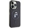 Karl Lagerfeld Karl&Choupette Glitter MagSafe Apple iPhone 15 Pro hátlap tok, fekete