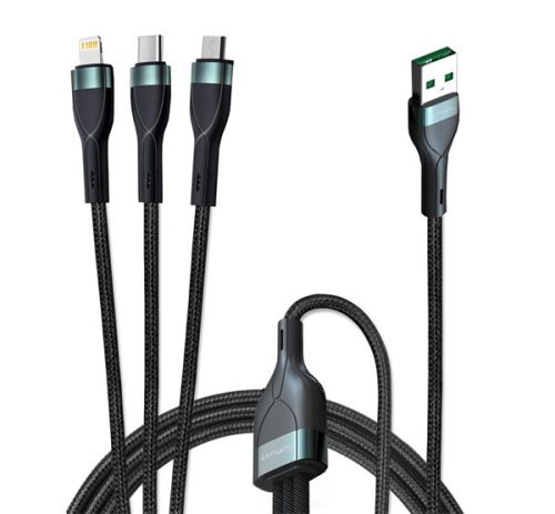 4smarts USB / Lightning / microUSB / Type-C PremiumCord, töltőkábel Multi 18W, 1.5m, fekete