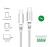 4smarts PremiumCord USB Type-C / USB Type-C töltő- és adatkábel, 100W, 3m, fehér