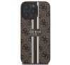 Guess 4G Printed Stripes MagSafe Apple iPhone 16 Pro Max hátlap tok, barna GUHMP16XP4RPSW